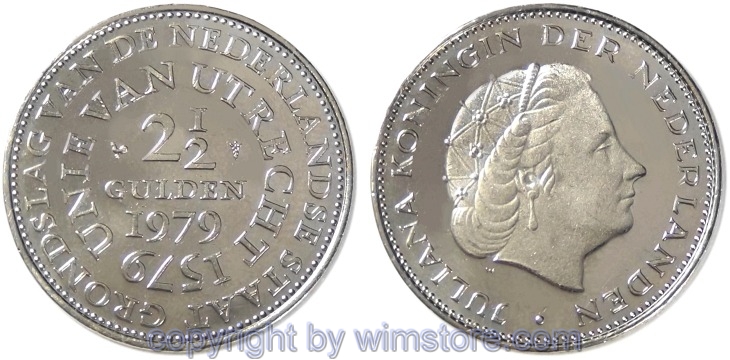 Niederlande, 2 1/2 Gulden 1979, Utrecht, KM 197, Nickel