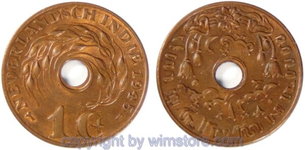Niederländisch Ostindien, 1 Cent 1936 - 1945, KM 317, Bronze
