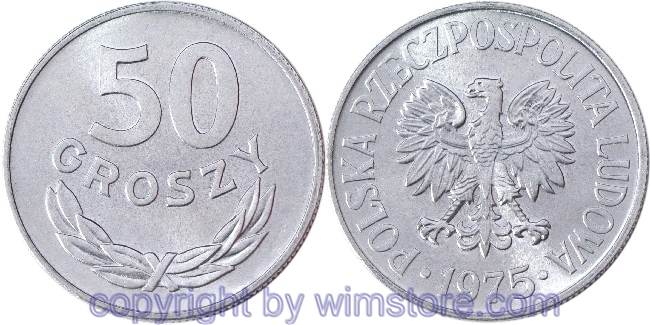 Polen, 50 Groszy 1957 - 1985, Y 48.1, Aluminium