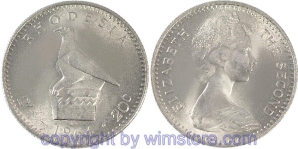 Rhodesien, 2 1/2 Shillings - 20 Cents, 1964, KM 3, Ku/Ni