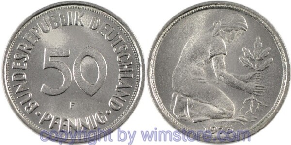 BRD, 50 Pfennig 1972 - 2001, KM 109.2, Ku/Ni