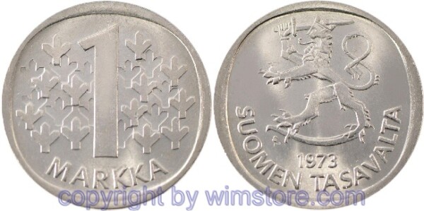 Finnland, 1 Markka 1969 - 1993, KM 49a, Ku/Ni