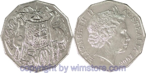Australien, 50 Cents 2004 - 2012, KM 404, Ku/Ni