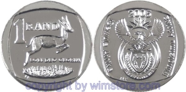 Südafrika, 1 Rand 2005, KM 295, Bro-Ni galvanisiert