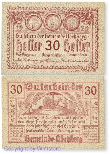 Abetzberg, G0001a1, 30 Heller; 1
