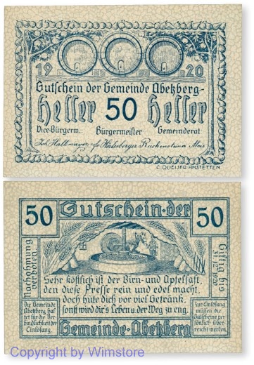 Abetzberg, G0001a1, 50 Heller; 1