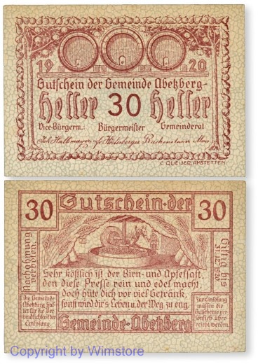 Abetzberg, G0001a2, 30 Heller; 1- , Stockflecke und/oder Vergilbung