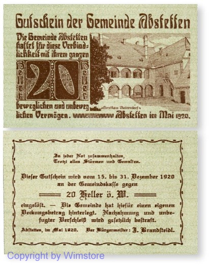 sn100023 Abstetten, G0002a1, 20 Heller; 1