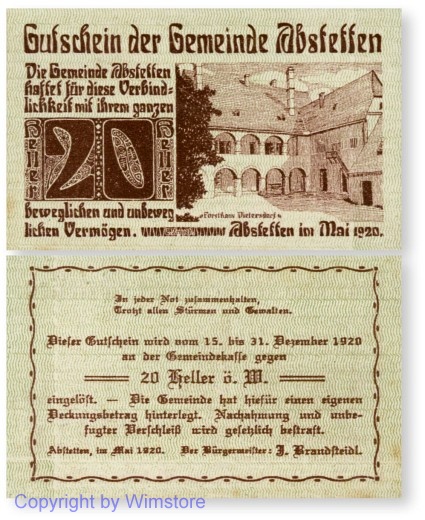 sn100026 Abstetten, G0002a1, 20 Heller; 1-