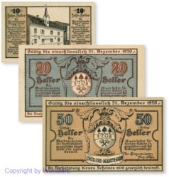 Aigen (OÖ), G0012, Serie 10, 20, 50 Heller; 1