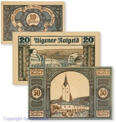 Aigen (OÖ), G0012, Serie 10, 20, 50 Heller; 1-