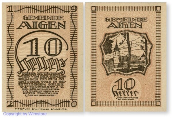 sn100104 Aigen (S), G0013b, 10 Heller; 1