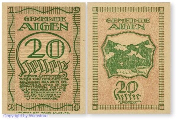 Aigen (S), G0013b, 20 Heller; 1