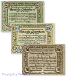 sn100132a Aisterheim, G0015a, Serie 20, 30, 50 Heller; 1