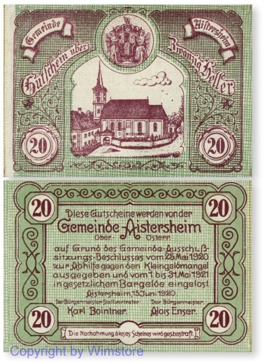 sn100134 Aisterheim, G0015a, 20 Heller; 1