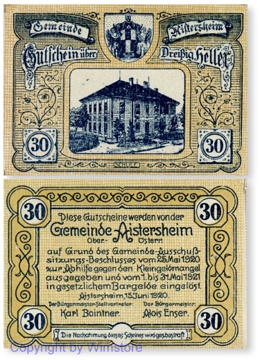 sn100135 Aisterheim, G0015a, 30 Heller; 1