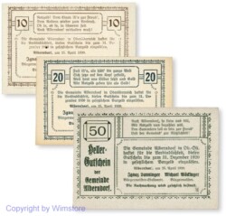 sn100167a Alberndorf, G0017a, Serie 10, 20, 50 Heller; 1-