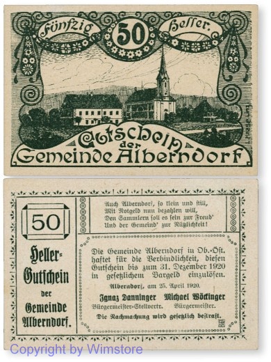 Alberndorf, G0017a, 50 Heller; 1-