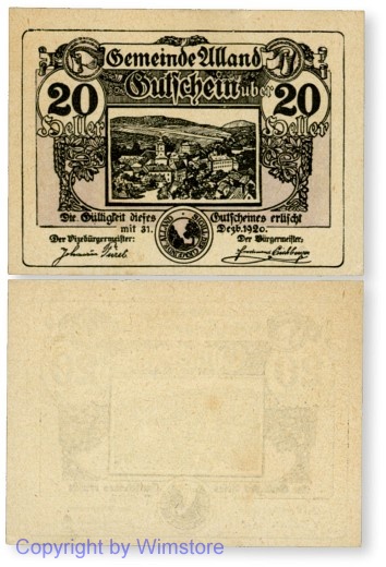 sn100206 Alland, G0019a, 20 Heller; 1-