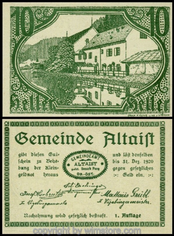 Altaist, G0023IaC, 10 Heller, 25F, 1. Auflage; 1