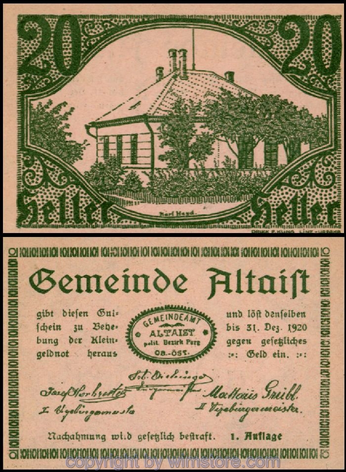 sn100257 Altaist, G0023IaC, 20 Heller, 26, 1. Auflage; 1