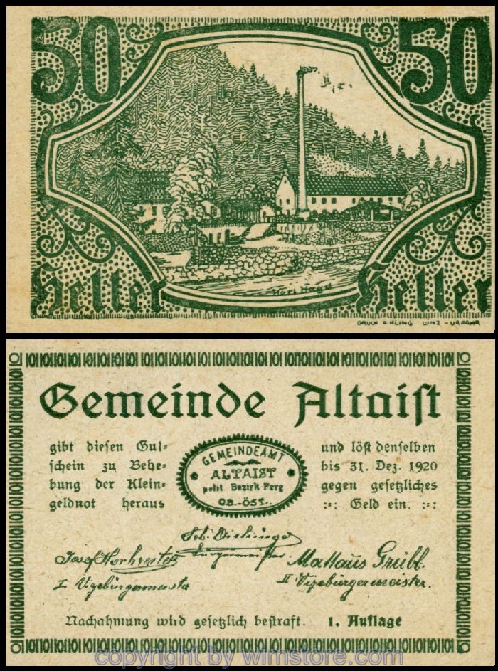 sn100259 Altaist, G0023IaC, 50 Heller, 27, 1. Auflage; 1-