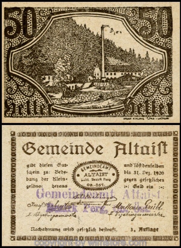 Altaist, G0023IdG, 50 Heller, 84-24, 3. Auflage, weiss; 1