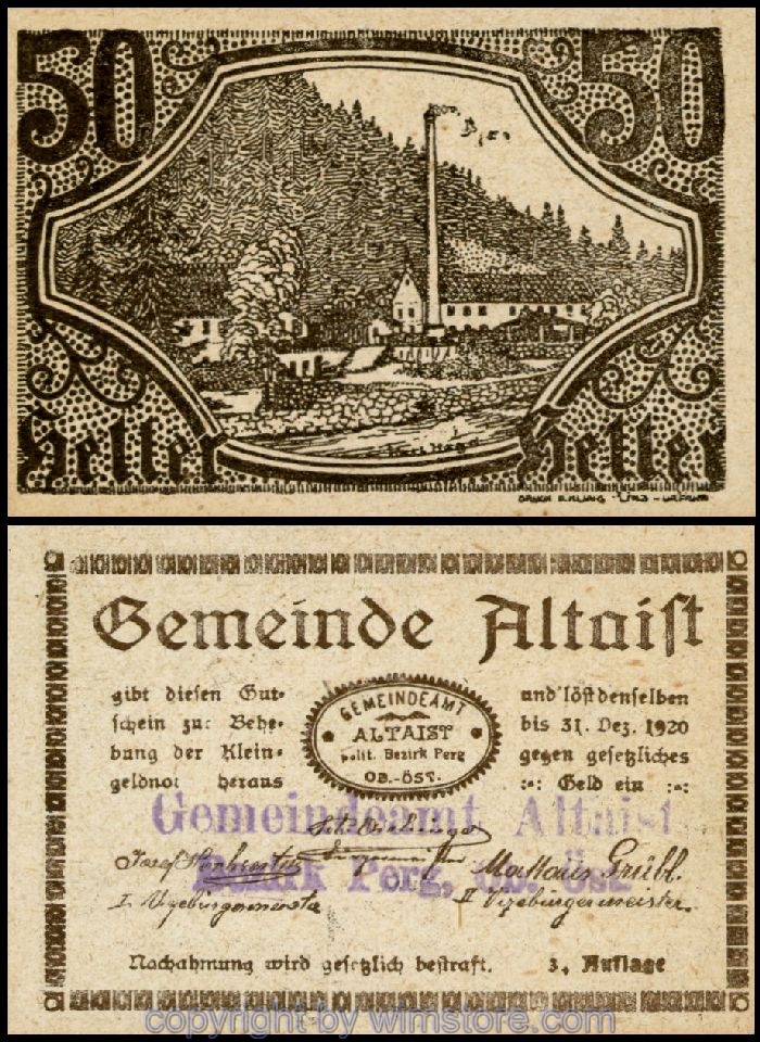 sn100300 Altaist, G0023IdG, 50 Heller, 84-24, 3. Auflage, weiss; 1