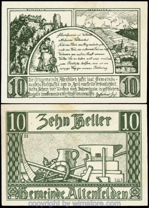 Altenfelden, G0027b, 10 Heller, Druckfehler 2; 1-
