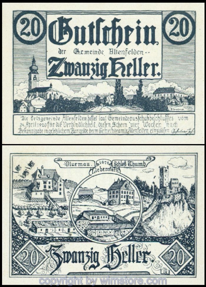Altenfelden, G0027b, 20 Heller, Druckfehler 2; 1