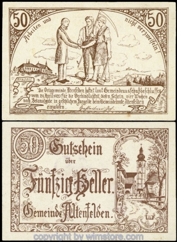 sn100383 Altenfelden, G0027b, 50 Heller; 1-