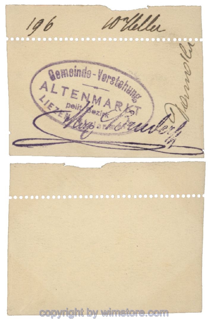 sn100449 Altenmarkt, G0028Icx1, 10 Heller, auf Zeichenkarton; Erhaltung siehe Bild