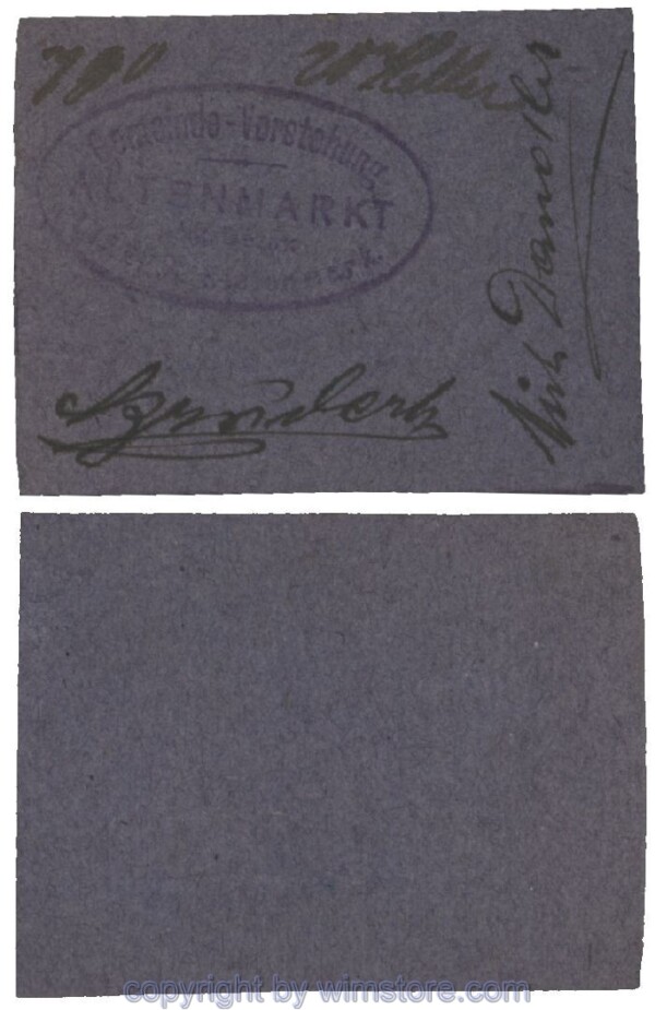 Altenmarkt, G0028Id02, 20 Heller, auf Packpapier; Erhaltung siehe Bild