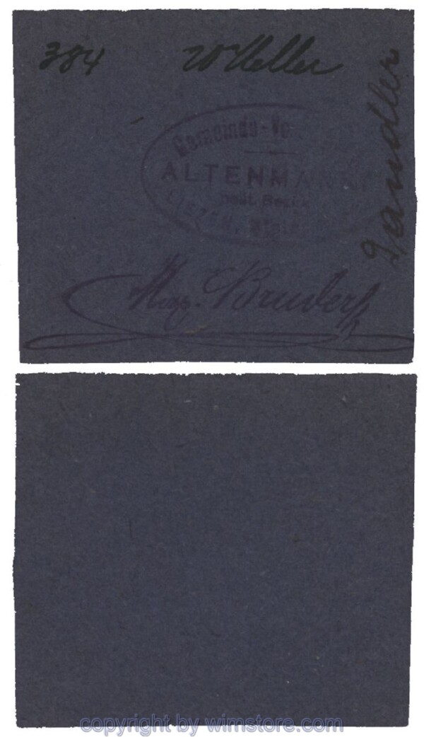 Altenmarkt, G0028Id32, 20 Heller, auf Packpapier 3; Erhaltung siehe Bild