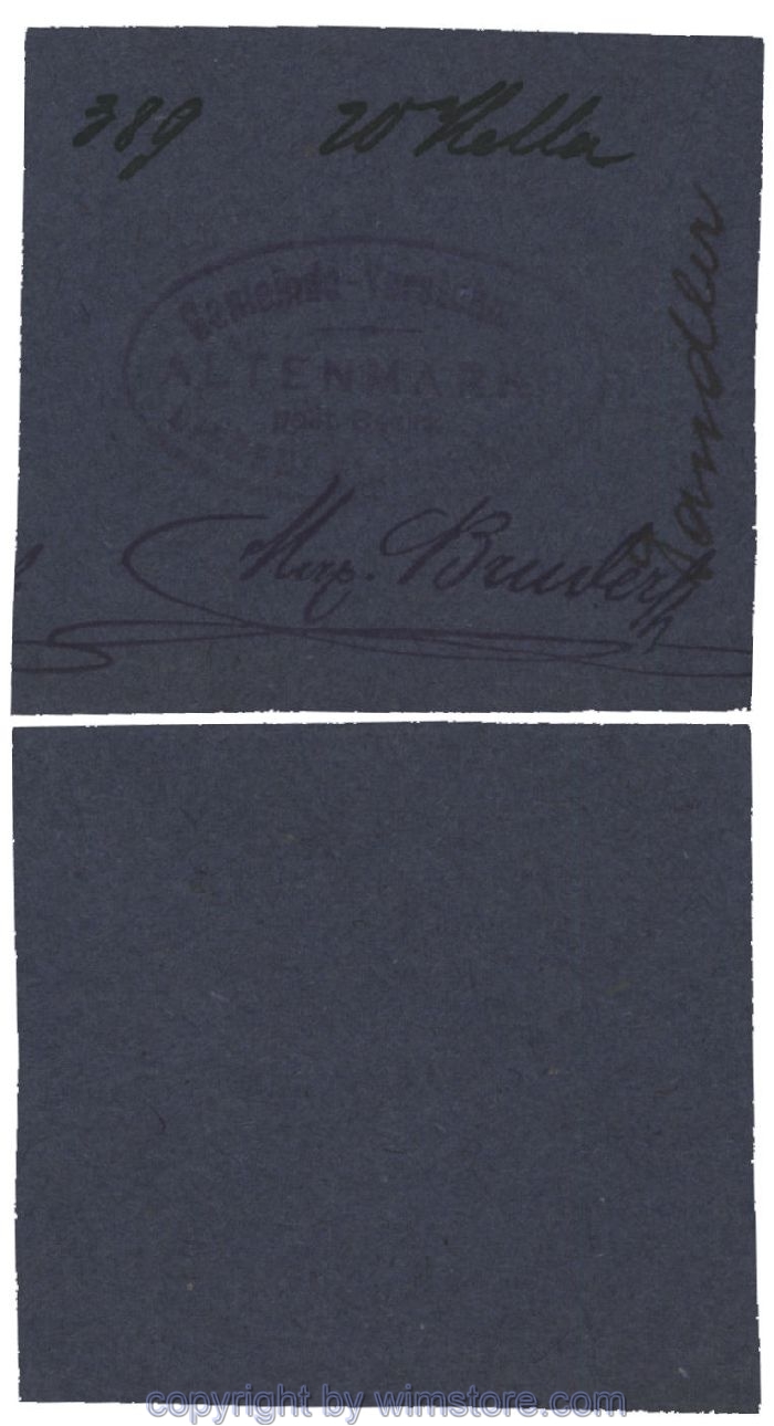sn100493 Altenmarkt, G0028Id32, 20 Heller, auf Packpapier 3; Erhaltung siehe Bild