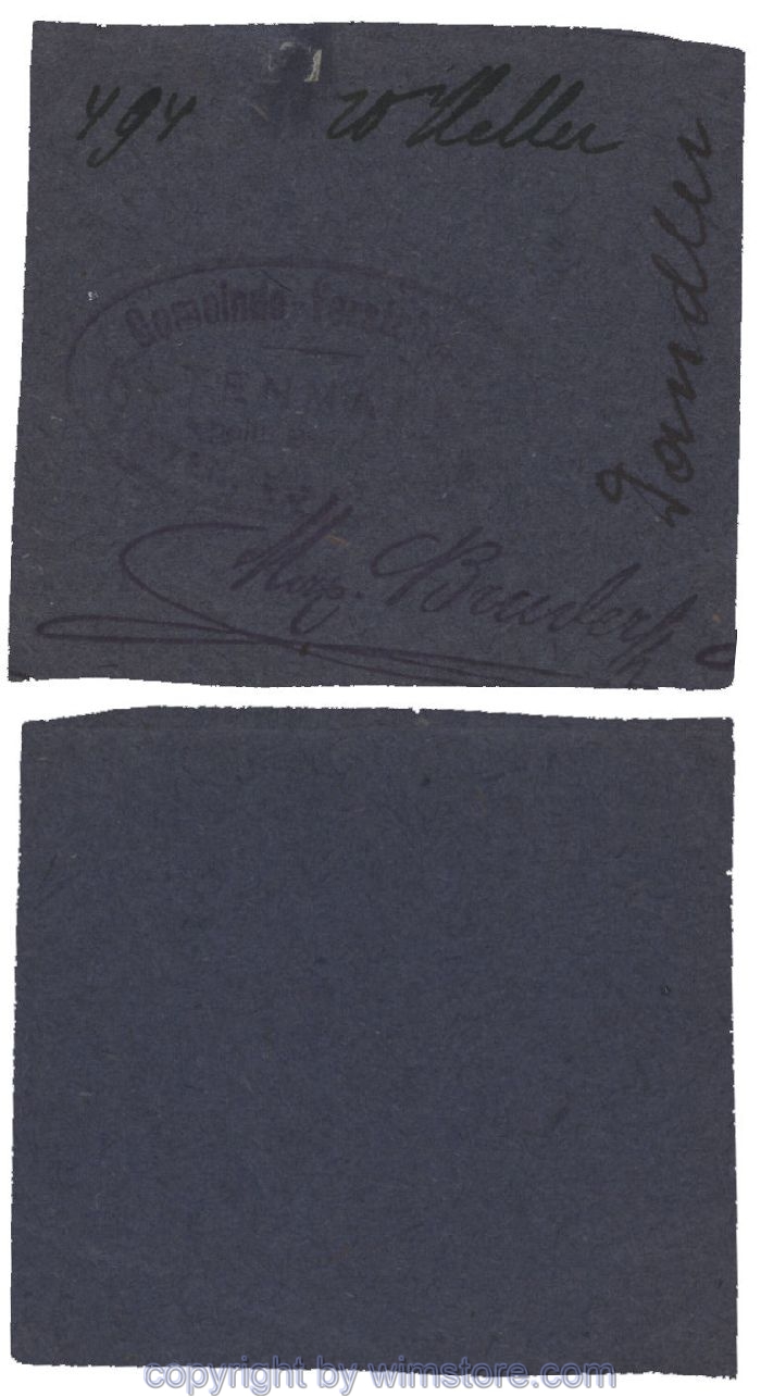 sn100495 Altenmarkt, G0028Id32, 20 Heller, auf Packpapier 3; Erhaltung siehe Bild