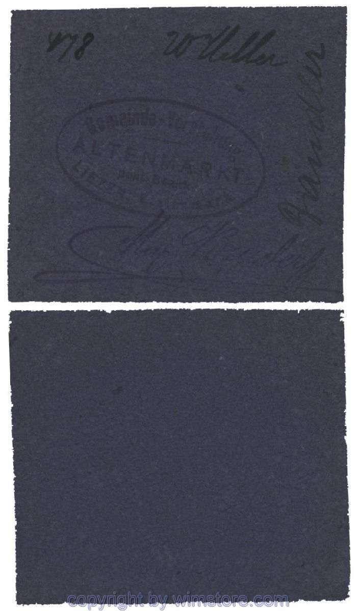 sn100496 Altenmarkt, G0028Id32, 20 Heller, auf Packpapier 3; Erhaltung siehe Bild
