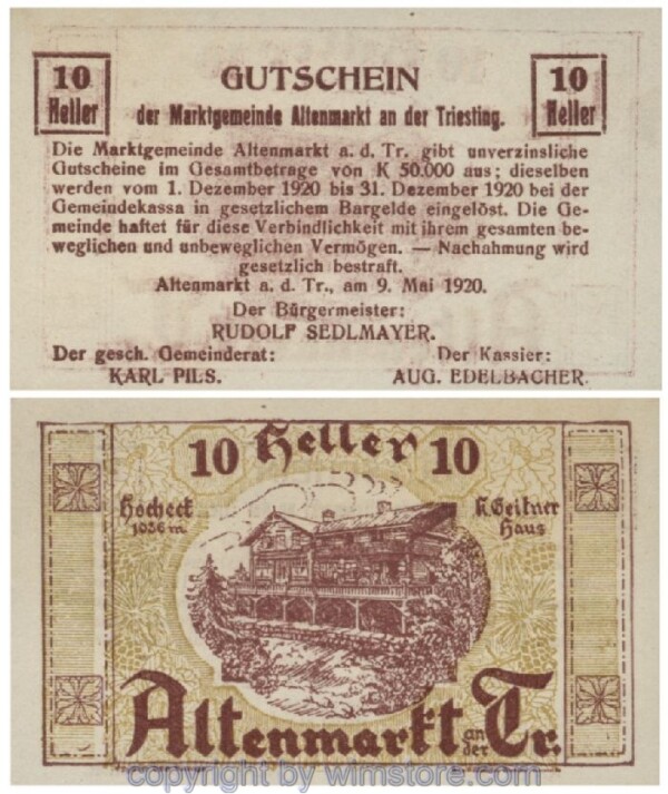 Altenmarkt a.d. Triesting, G0029a, 10 Heller; 1