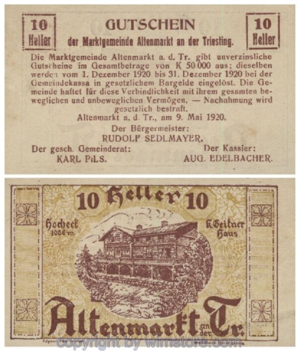 sn100528 Altenmarkt a.d. Triesting, G0029a, 10 Heller; 1-