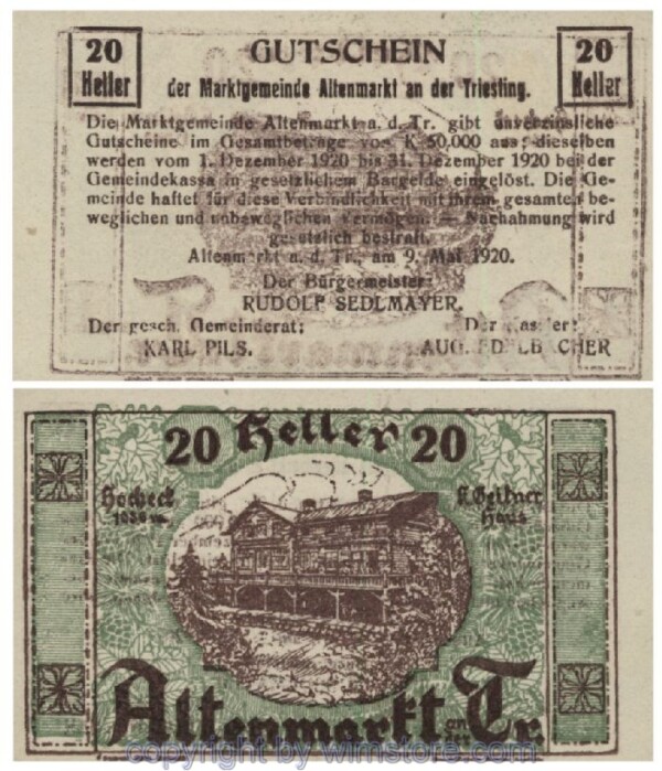 Altenmarkt a.d. Triesting, G0029a, 20 Heller; 1