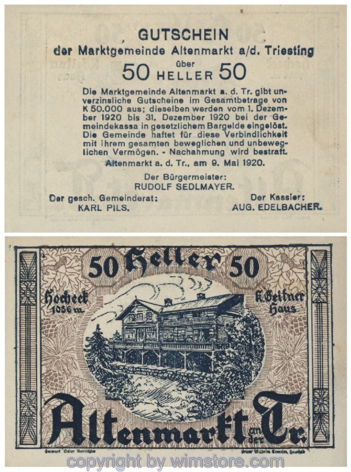 Altenmarkt a.d. Triesting, G0029a, 50 Heller, braun; 1