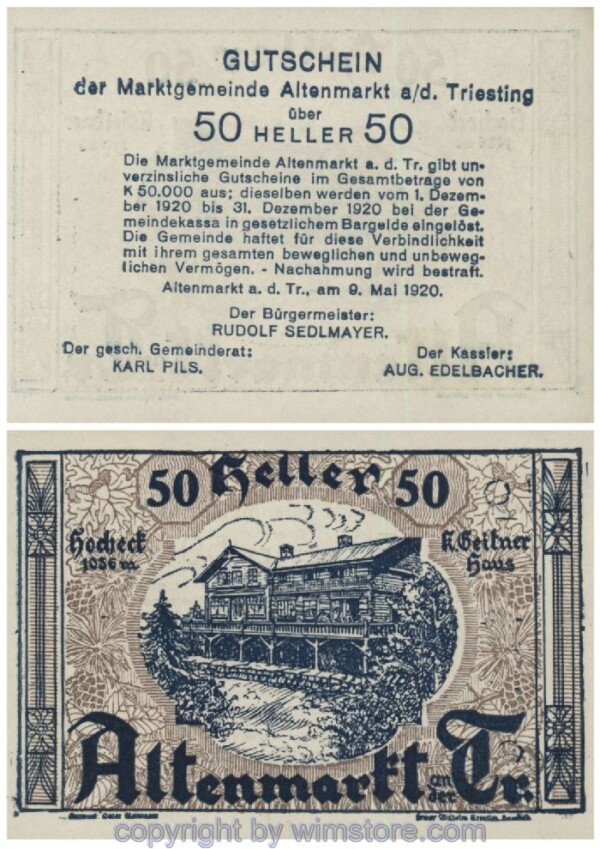 Altenmarkt a.d. Triesting, G0029a, 50 Heller, braun; 1-