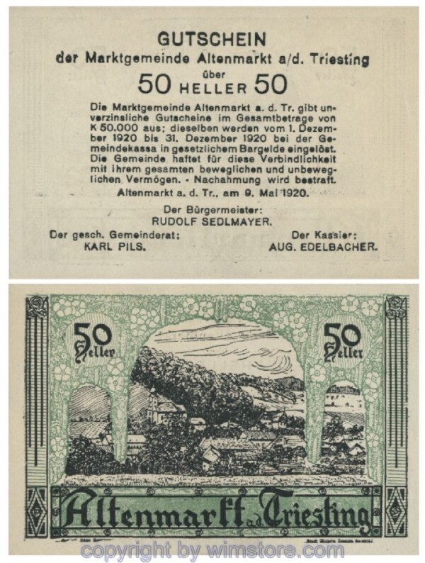 Altenmarkt a.d. Triesting, G0029a, 50 Heller, grün; 1