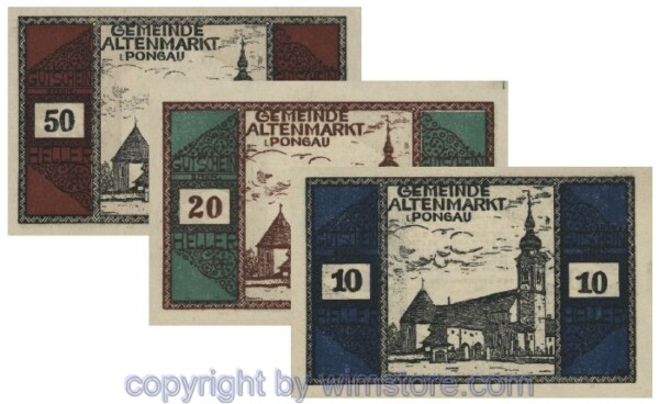 Altenmarkt im Pongau, G0031a, Serie 10, 20, 50 Heller; 1
