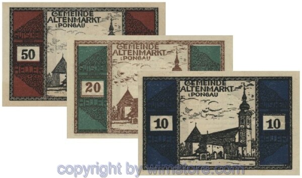 Altenmarkt im Pongau, G0031a, Serie 10, 20, 50 Heller; 1-