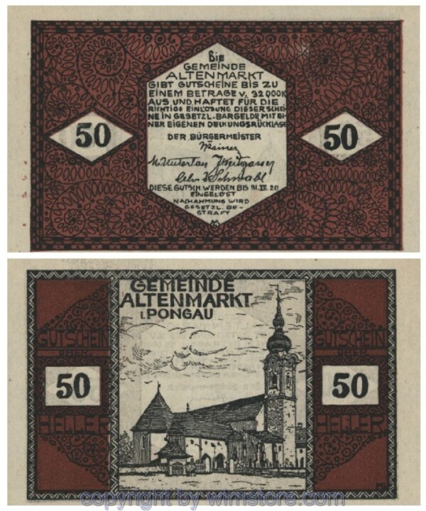 Altenmarkt im Pongau, G0031a, 50 Heller, 1