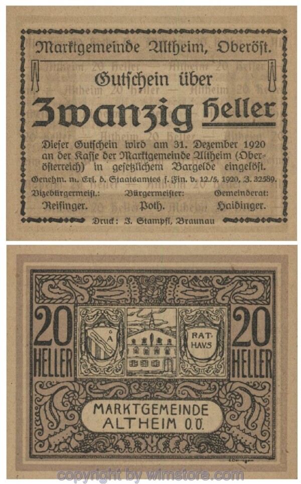 Altheim, G0032aA, 20 Heller, 03; 1
