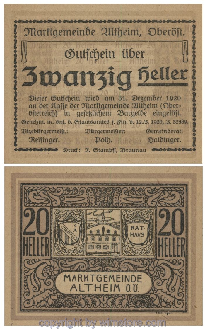 Altheim, G0032aA, 20 Heller, 03; 1