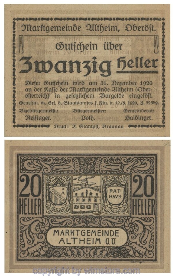 Altheim, G0032aA, 20 Heller, 03; 1-