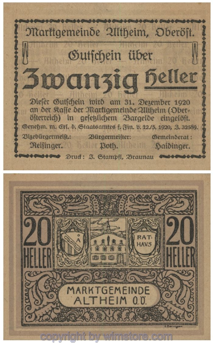 Altheim, G0032aB, 20 Heller, 08; 1-